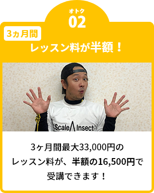 レッスン料が半額！