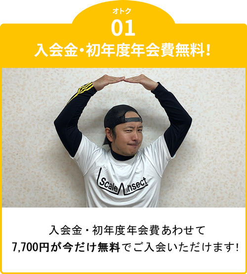 入会金・初年度年会費が無料！
