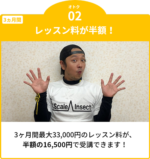 レッスン料が半額！